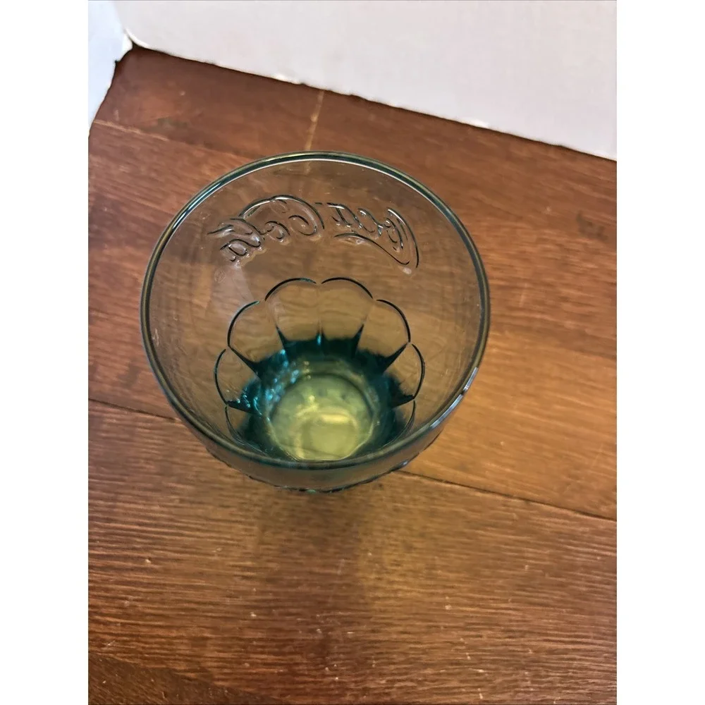 Libbey Glass 16 Oz Flat Tumbler Coca Cola Genuine Green 6